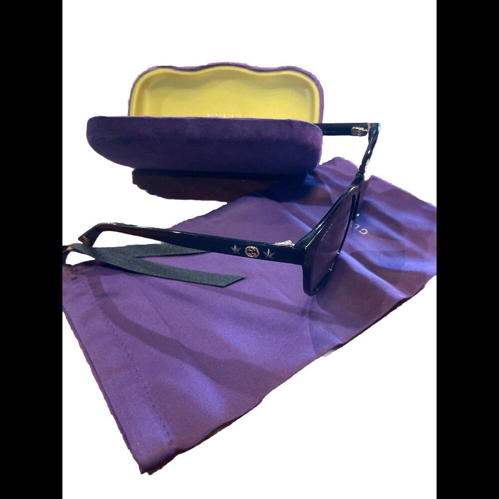 GUCCI GG0232SK 002 Black Grey/Square Mirrored lens Sunglasses New $495msrp - Picture 4 of 9